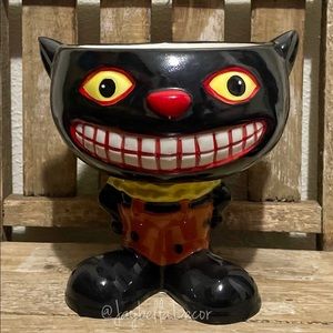 NEW Ceramic Black Cat Candy Bowl for Halloween Decor